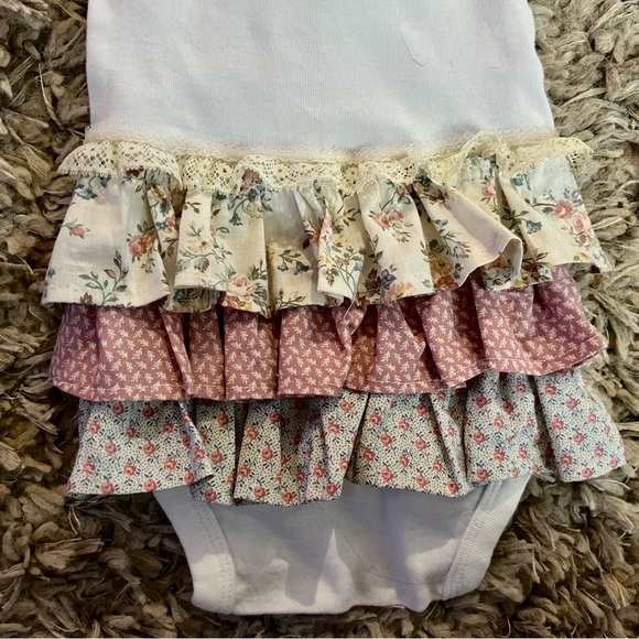 Hopping down the bunny trail appliquéd ruffle butt Easter onesie! - Picture 4 of 4